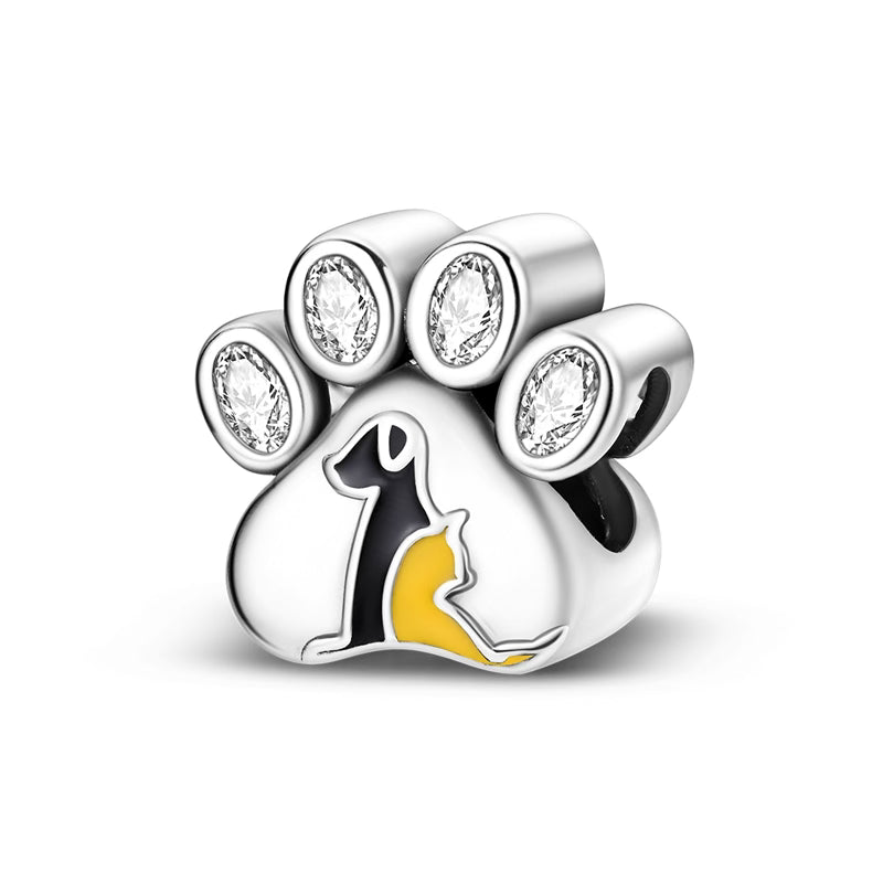 Dog & Cat Pet Paw Diamante Charm