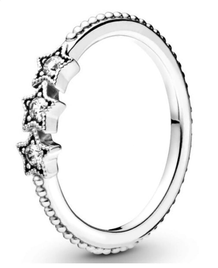 Triple Star Diamante Detail Ring