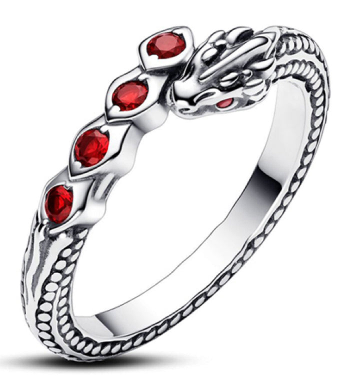Red Diamante Snake Ring