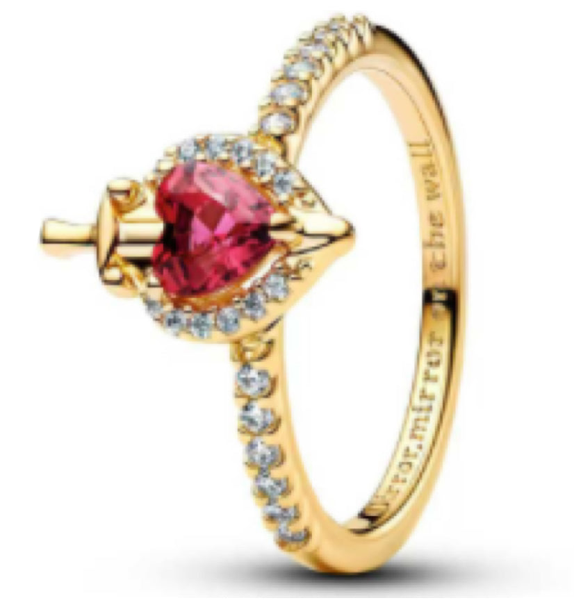 Mirror, Mirror On The Wall Red Heart Golden Ring