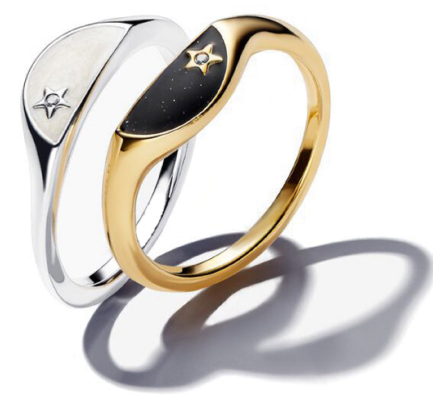 Silver & Golden Stars Ring