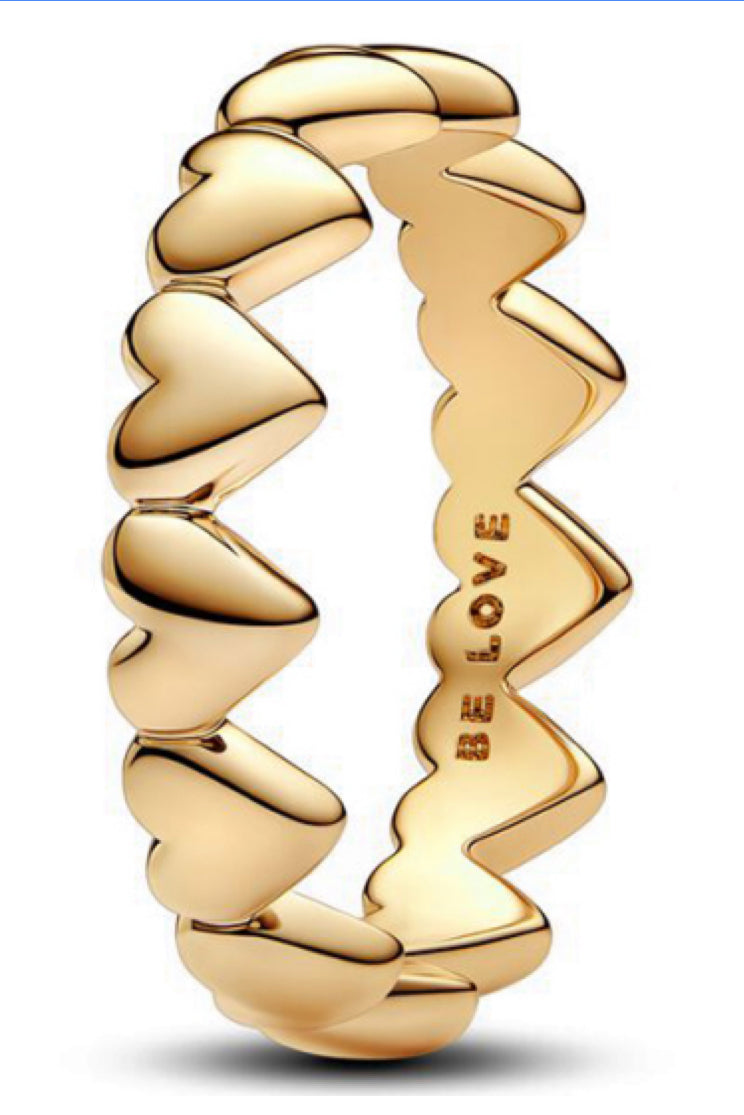 Love Hearts Golden Ring