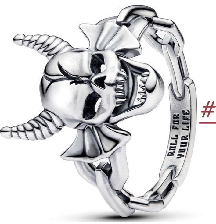 Devil Horns Skull Chain Ring