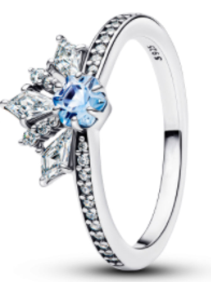 Icy Blue Crown Diamante Ring