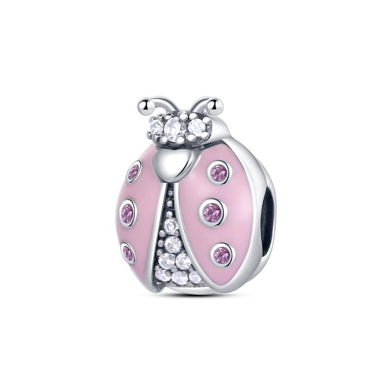 Pink Lady Bug Charm