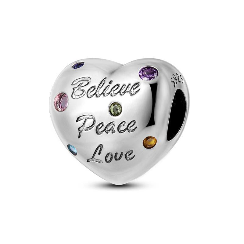 Believe Peace Love Charm