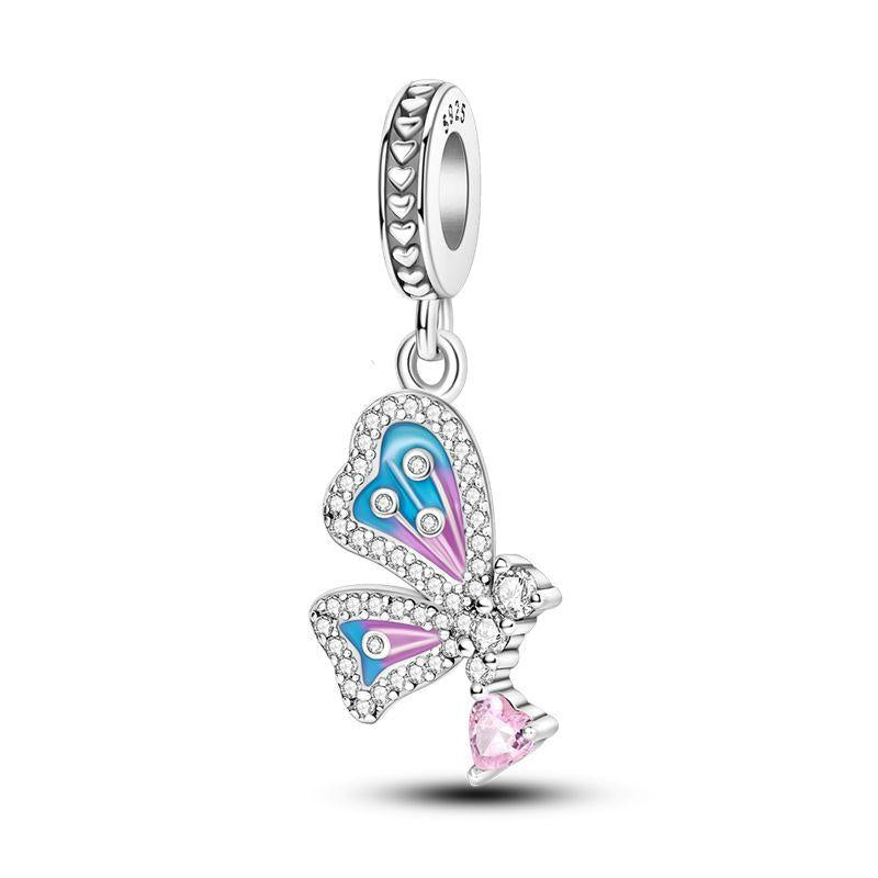 Blue & Pink Dragonfly Charm